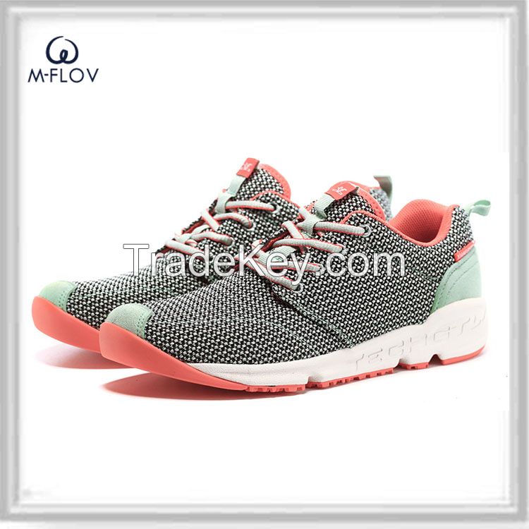 Brightly painted breathable mesh sport shoes for women