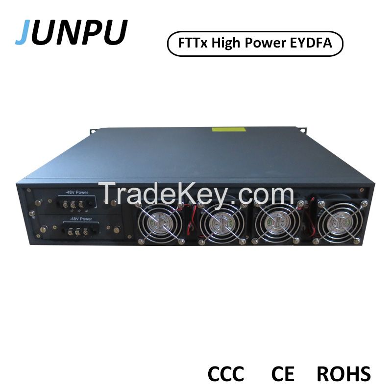 Junpu 8 outputs 22dbm Per Port FTTH High Optical Amplifier Price EYDFA Fiber Optic Amplifier PON EDFA WDM