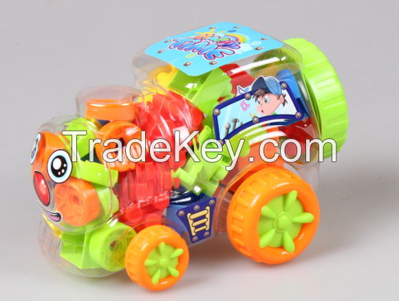 Block, PP educational building block  Children enlighten toys DIY assembly block Car canned