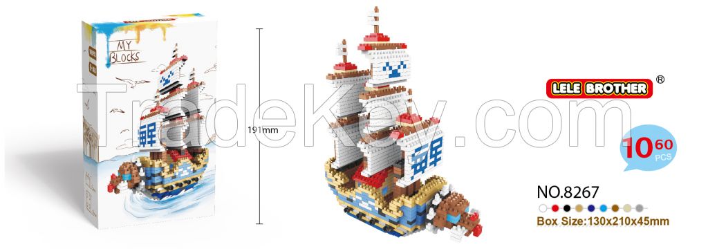 NANO BLOCK, DIY ASSMEBLE BUILDING BRICK, CHILDREN TOYS, NAVAL SHIP