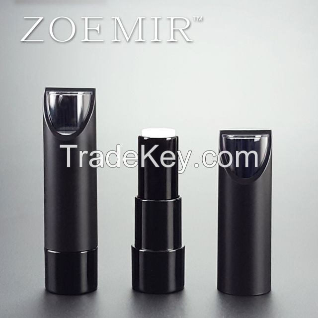 NEW Custom cosmetics tube round shape clear cap tip black lip stick tube with special design
