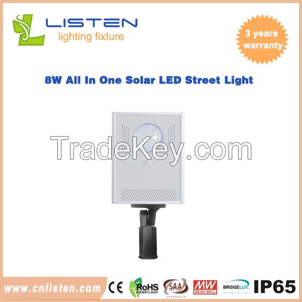 8W/12W All in One Solar LED Street Light CE RoHS IP65 Approved