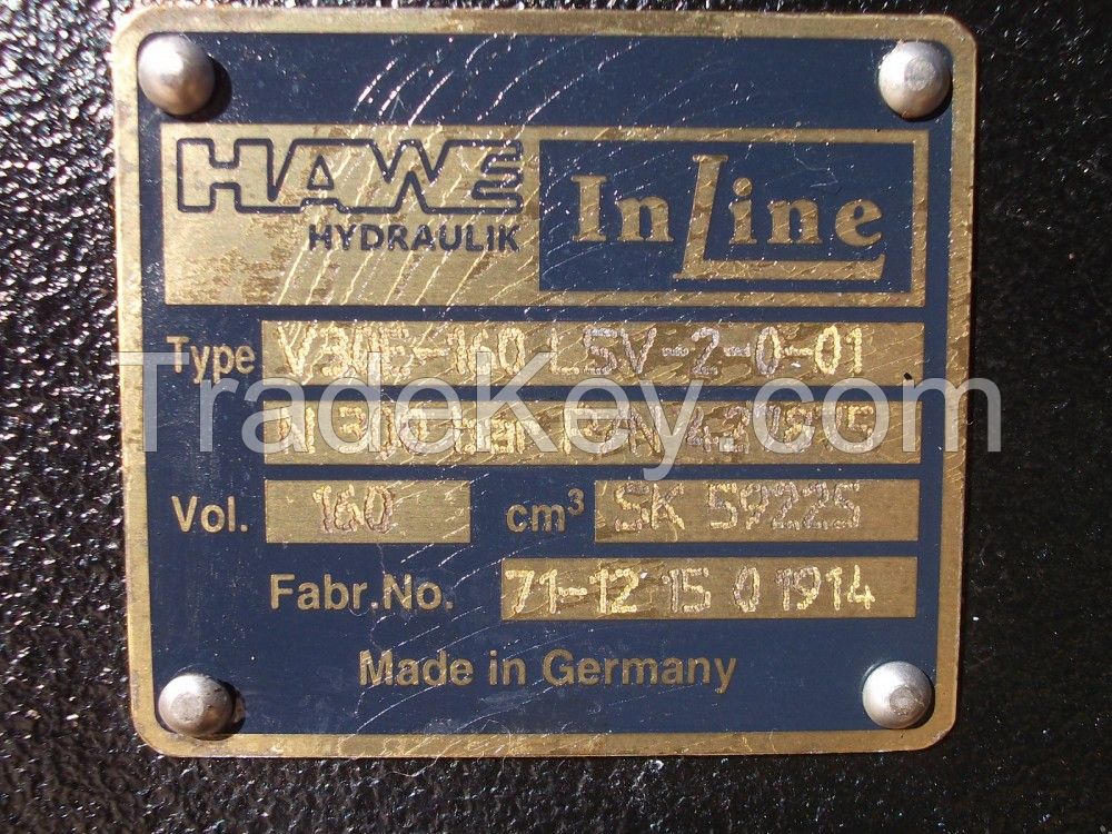 Hawe Inline V30E-95LSV-2-0-01 + V30E-160LSV-2-0-01, N 87036-40-0612, N-SO-FKM-119691-30-1712 Axial Piston Twin Pump