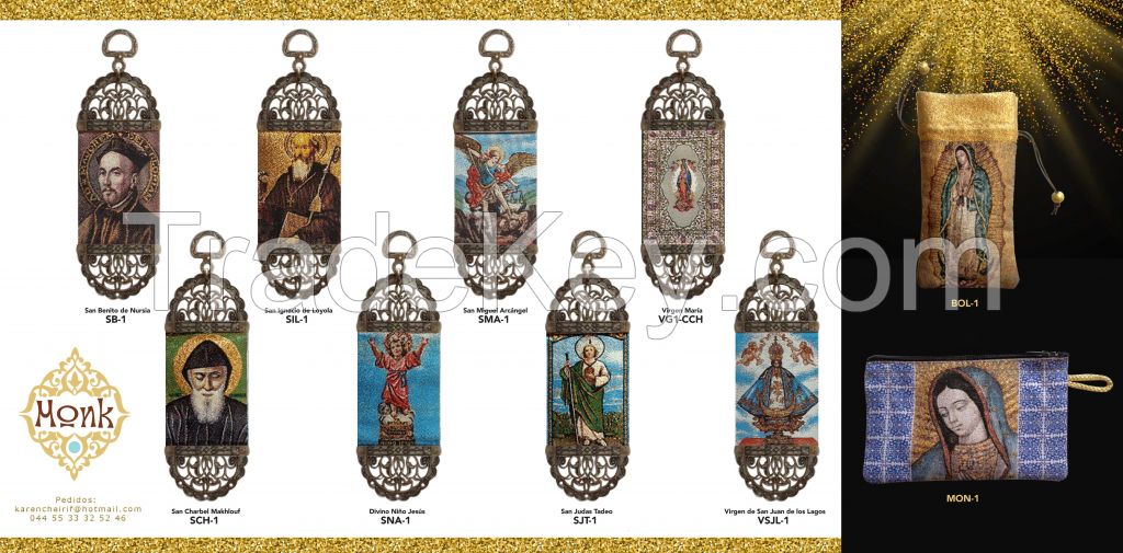 Catholic Icon pendant embroidery