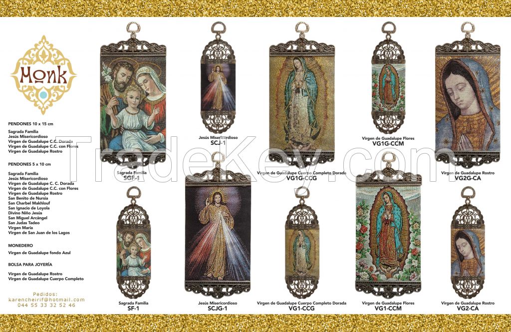 Catholic Icon pendant embroidery