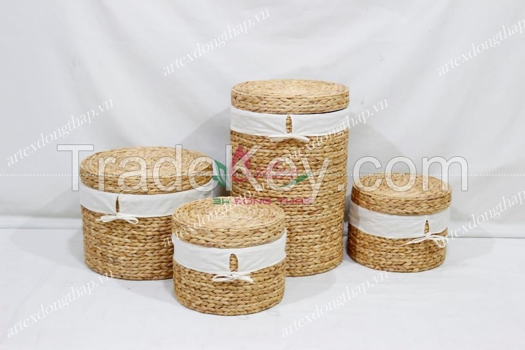 Water Hyacinth Hamper, Laundry Basket for Home Furniture, Use for Hotel-SD20402A-4NA