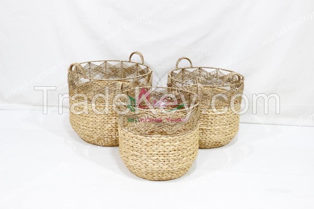 Vietnam handicraft Water Hyacinth Basket for Home Furniture-SD20249A-3NA