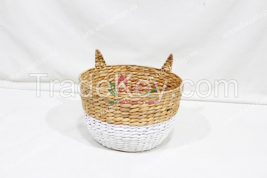 New design water hyacinth storage basket, animal basket for home decor-SD10728A-1MC