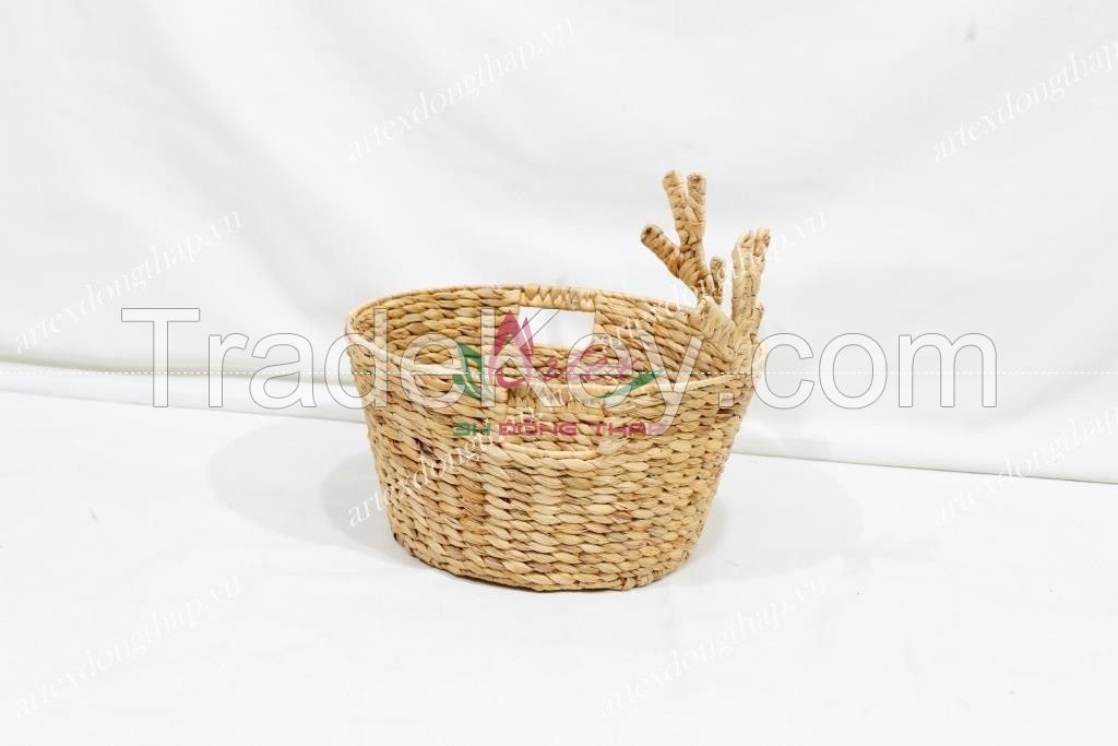 Water hyacinth storage basket, christmas season, X-mas basket-SD10730A-1NA