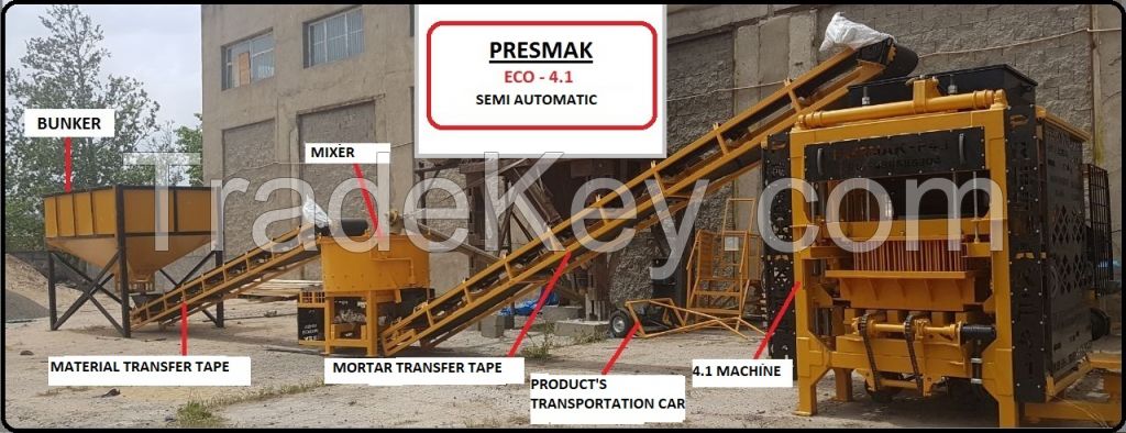 HOLLOW BLOCK (PAVING-CURBSTONE) MACHINE â�� EKO 4.1 SEMI-AUTOMATIC PLANT