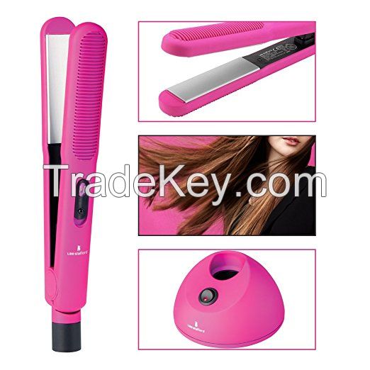 2017 HOT SELL Professional steam ceramic rechargeable cordless mini hair straightener private label flat iron