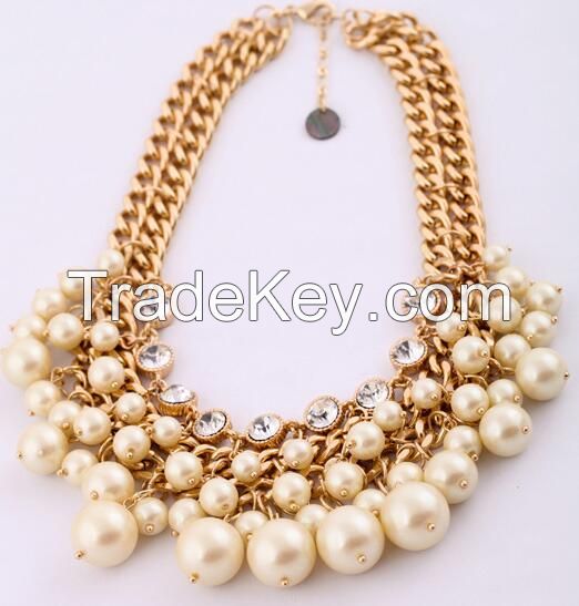 Fashion jewelry imitation pearl necklace