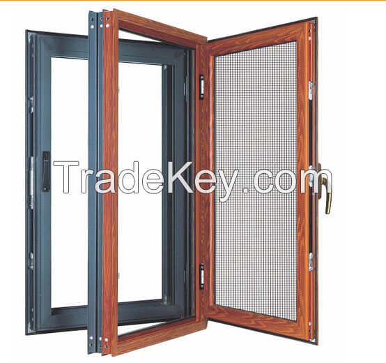 Thermal-break Aluminium Alloy Swing Window Integrated with Screen