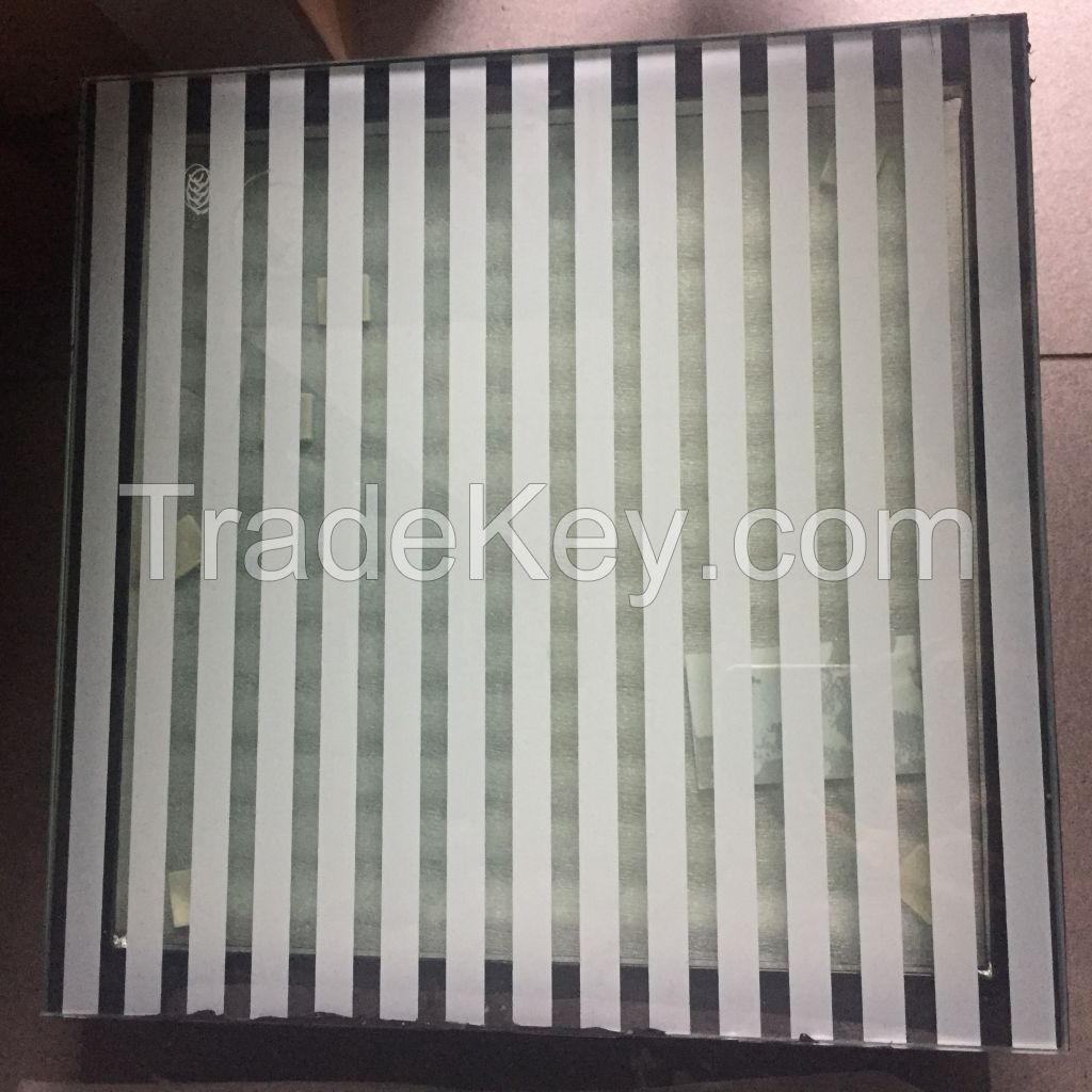 6mm silk screen glass+1.52pvb+6mm clear glass+12A+6mm clear glass