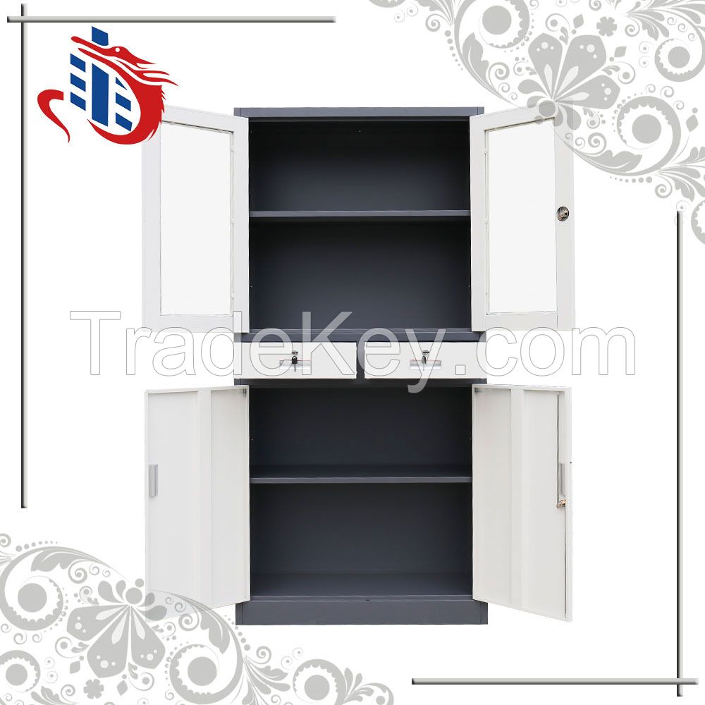 glass door steel cabinet filing cupboard office furniture filing cabinet from LUOYANG FENGLONG