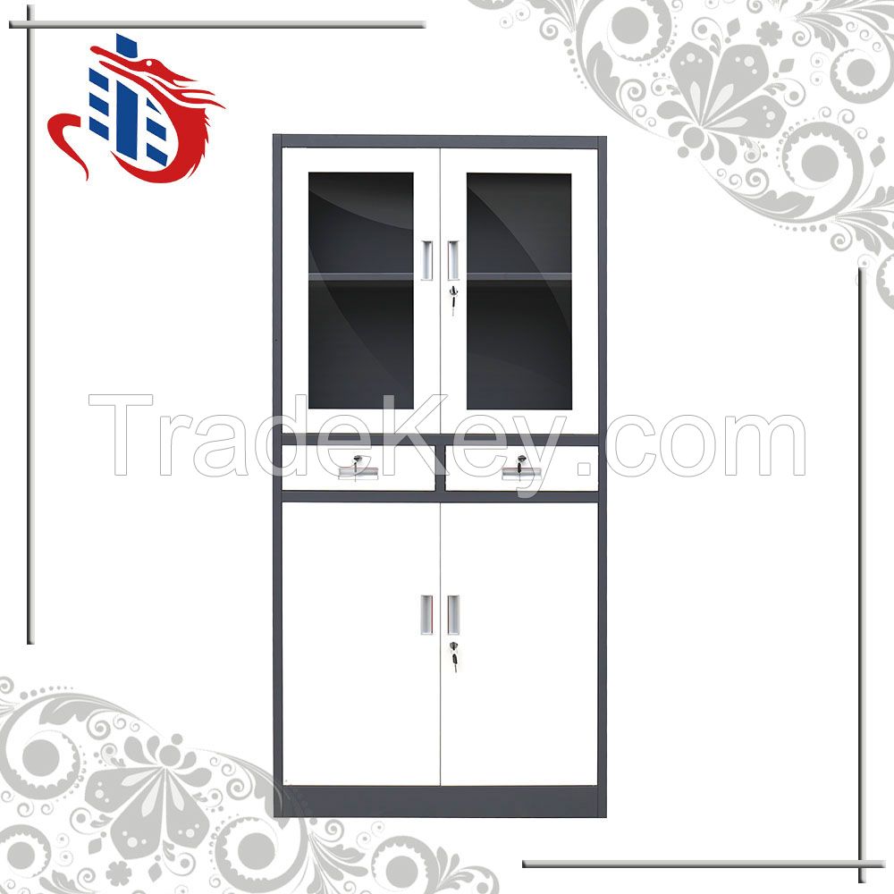 glass door steel cabinet filing cupboard office furniture filing cabinet from LUOYANG FENGLONG