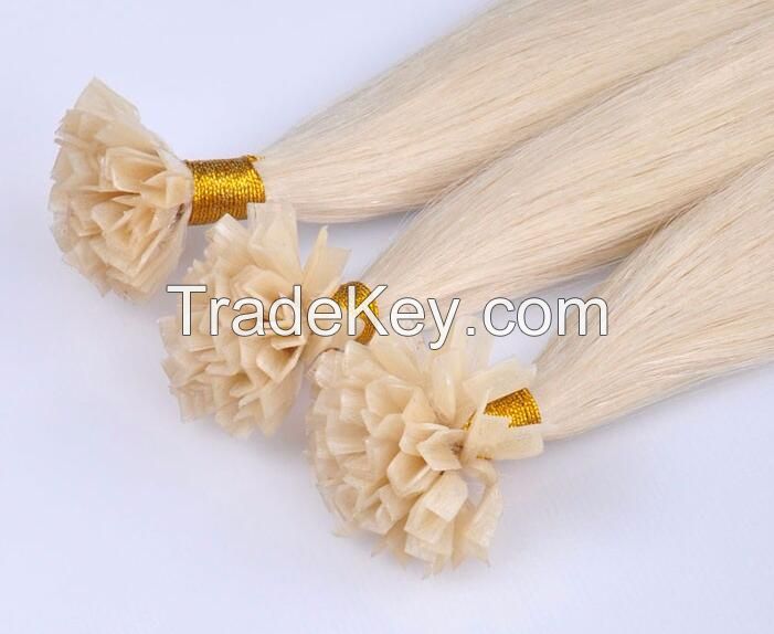 Wholesale beauty 20&quot; blonde virgin Brazilian human hair I tip hair extensions best selling products