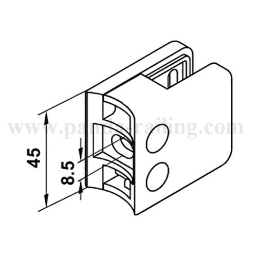 Stainless Steel Handrail 4545 Glass Clamp