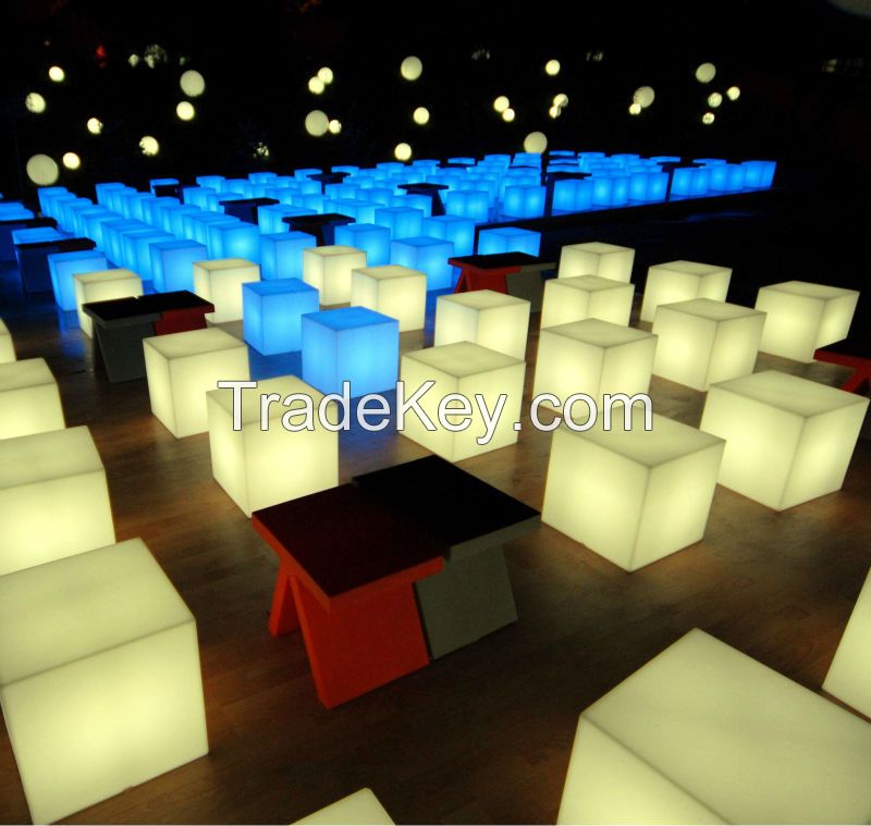 led cube stool square ottoman