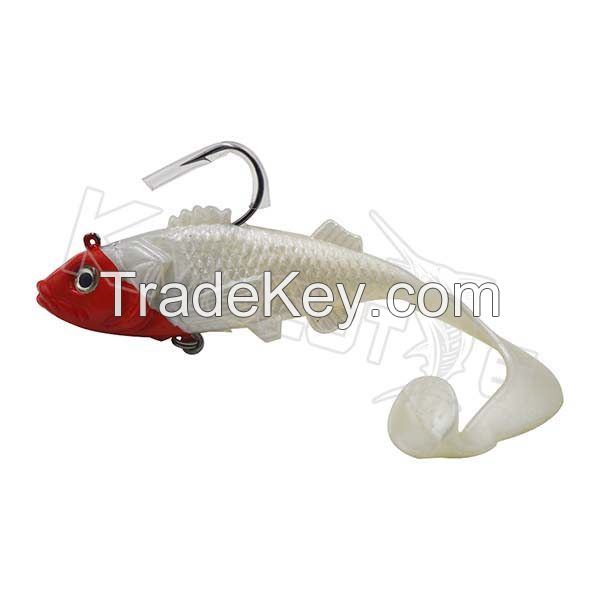 Chentilly CHLP26 Lead Fishing Bait 12cm 40g Lead Head Shad Lure Long Tail Soft Fishing Lure