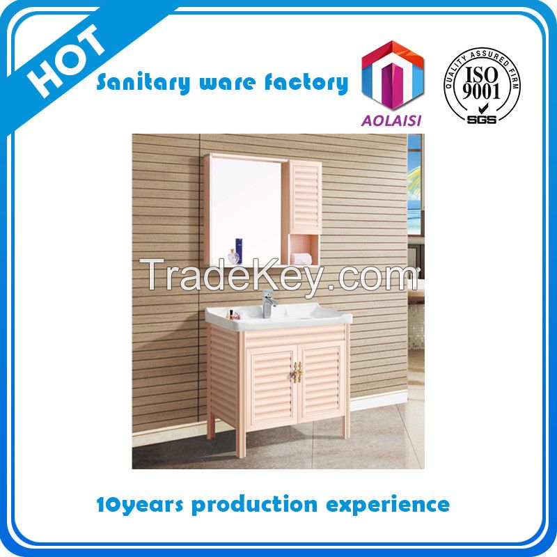 Aolaisi A-9193 Painting PVC Bathroom Vanity with Curved Side Cabinet