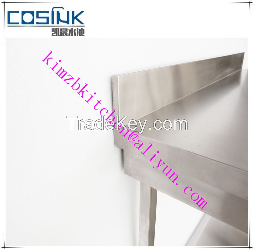 China OEM manufacture stainless steel commercial kitchen worktable with bottom shelf