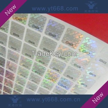 hologram sticker with black printing