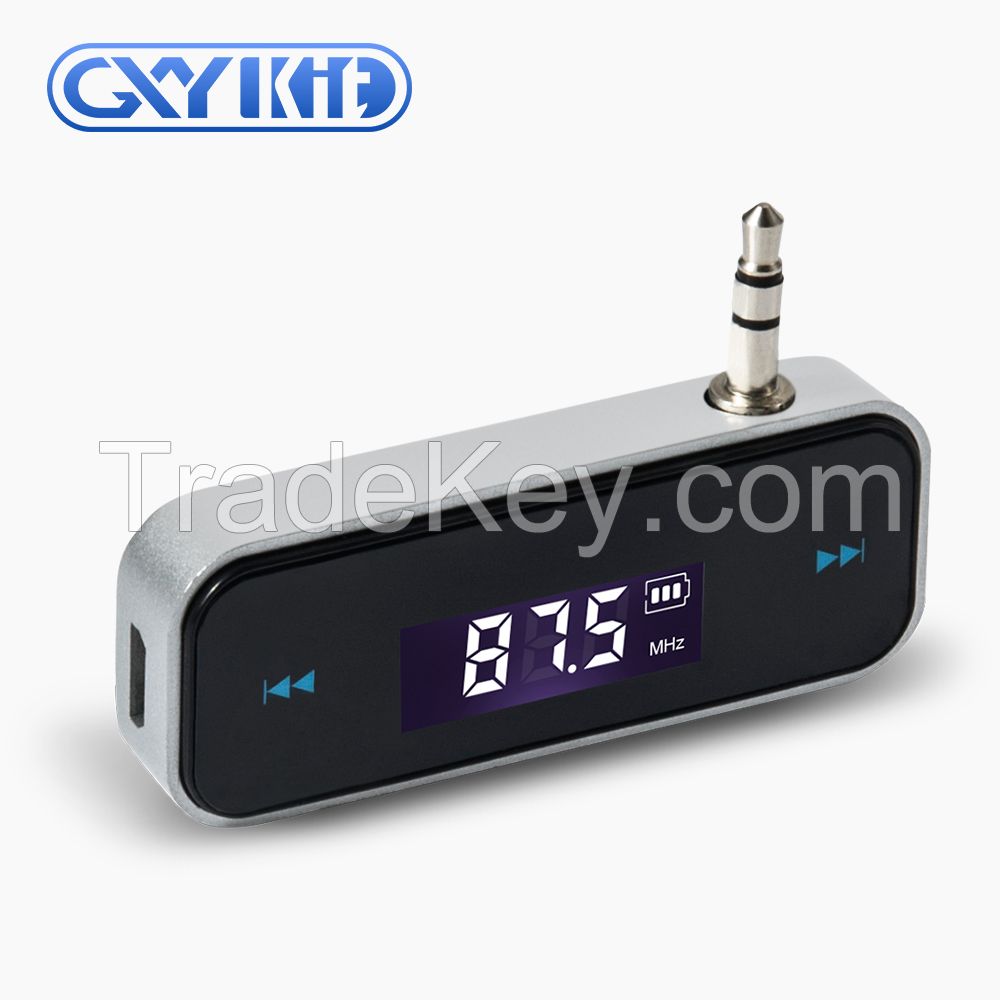 GXYKIT Car Audio 3.5mm jack FM radio transmitter F1 Car FM transmitter