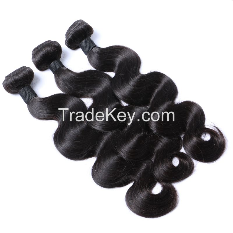 3 pcs a lot 100% human hair natural black color body wave Brazilian virgin hair