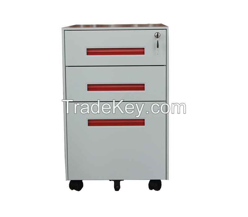 3 drawer steel mobile filing cabinet 