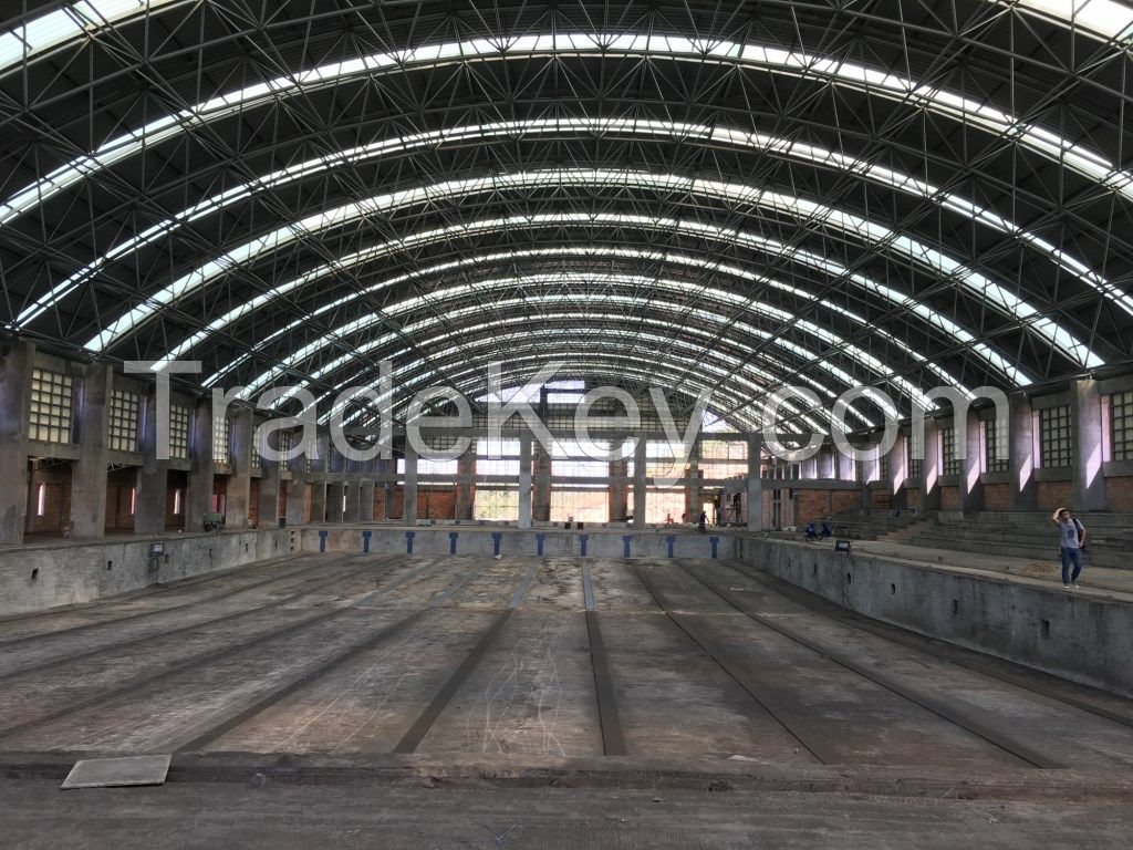 hot dip galvanized steel light weight space frame roofing coal storage