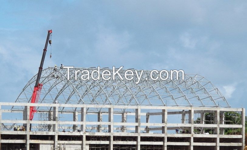 prefab coal storage with steel space frame roofing