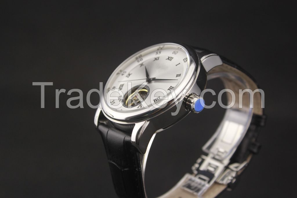 New model china Leather Band stylish mechanical watch