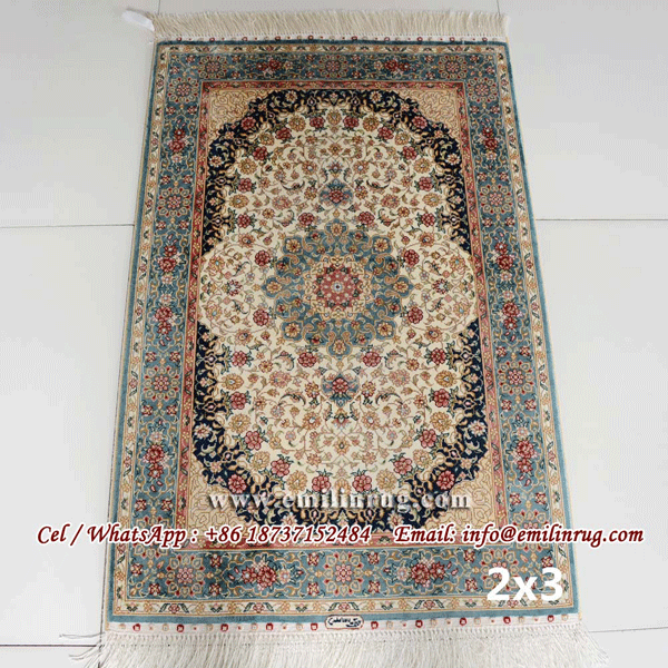 2x3 Silk Carpets Handmade Hand Knotted