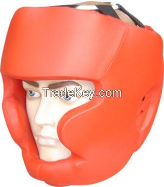 Leather Pro Head Guards For Professional Fighters with Chin Protection