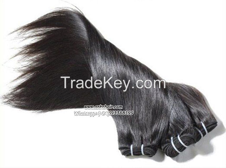 Straight Machine Weft Human Hair 100% Natural Virgin Wholesale Brasilian Hair Remy Hair