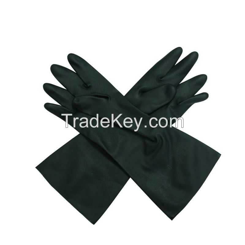 13&amp;quot; 21mil Black Food Grade Flocklined Neoprene Industrial Glove