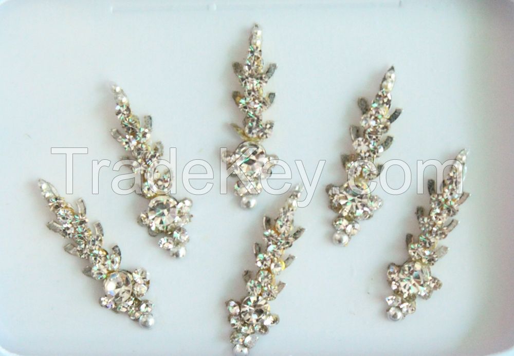 Indian Silver Bridal Forehead Festival Face Bindi Stickers pack
