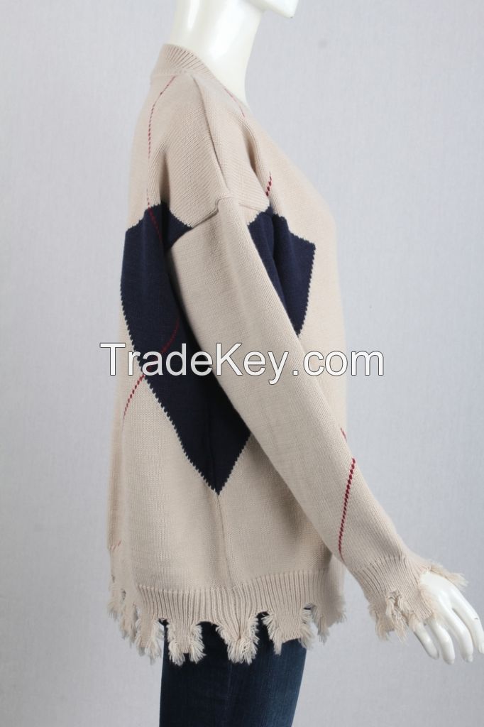 M71036 Woman Block-contrast Cardigan