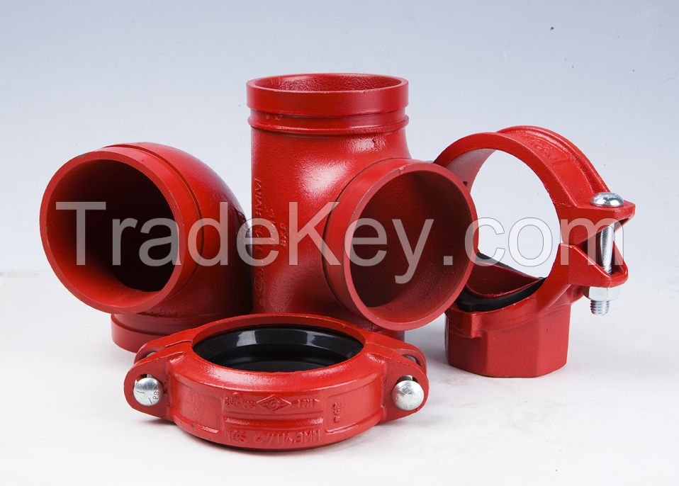 UL FM Approved (Lining Plastic) Ductile Iron Grooved Pipe Fittings