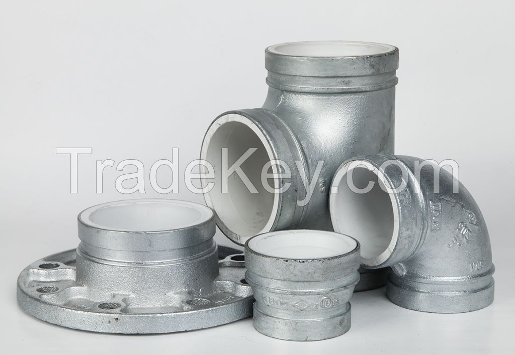 UL FM Approved (Lining Plastic) Ductile Iron Grooved Pipe Fittings