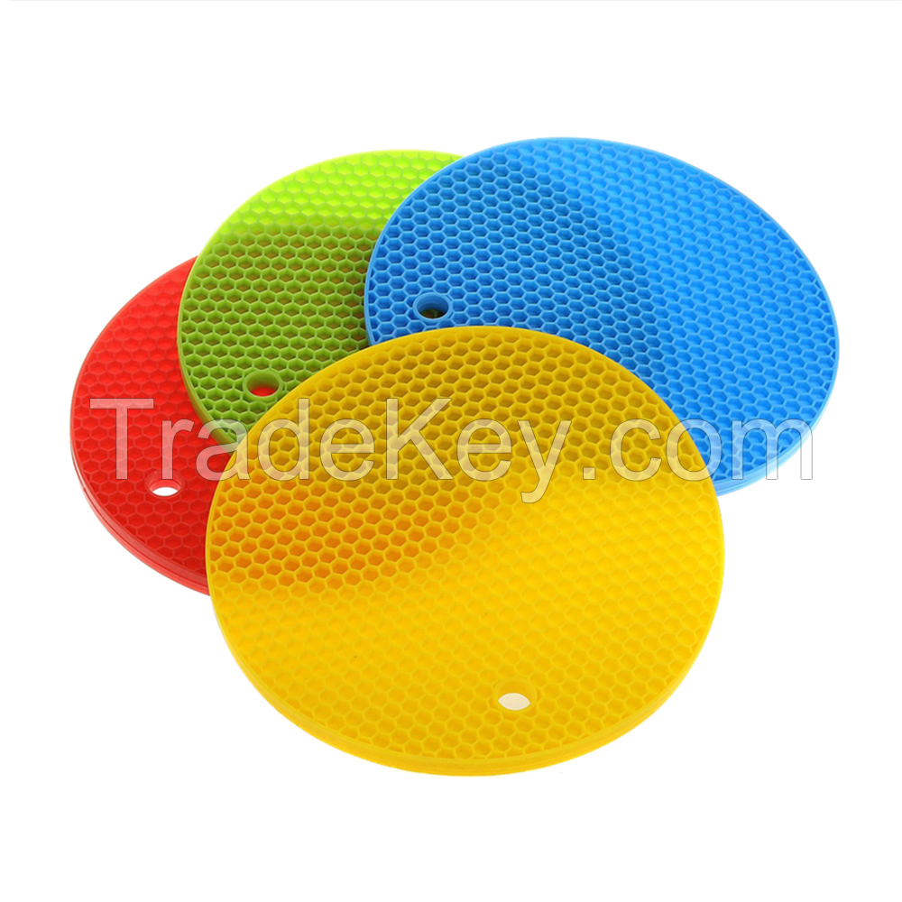 Non-stick heat resistant kitchen honeycomb drying silicone mat