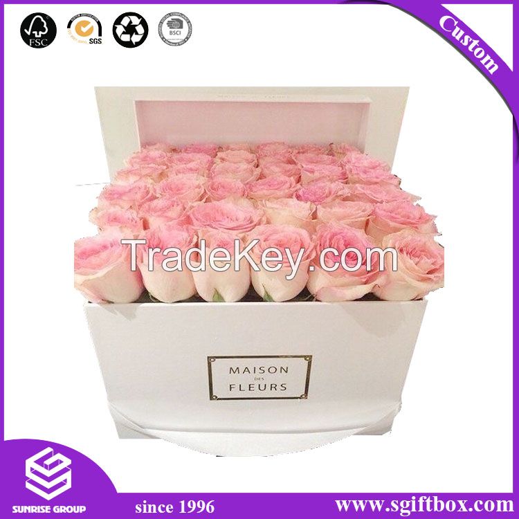 Rose Waterproof Paper Packaging Gift Hat Flower Box