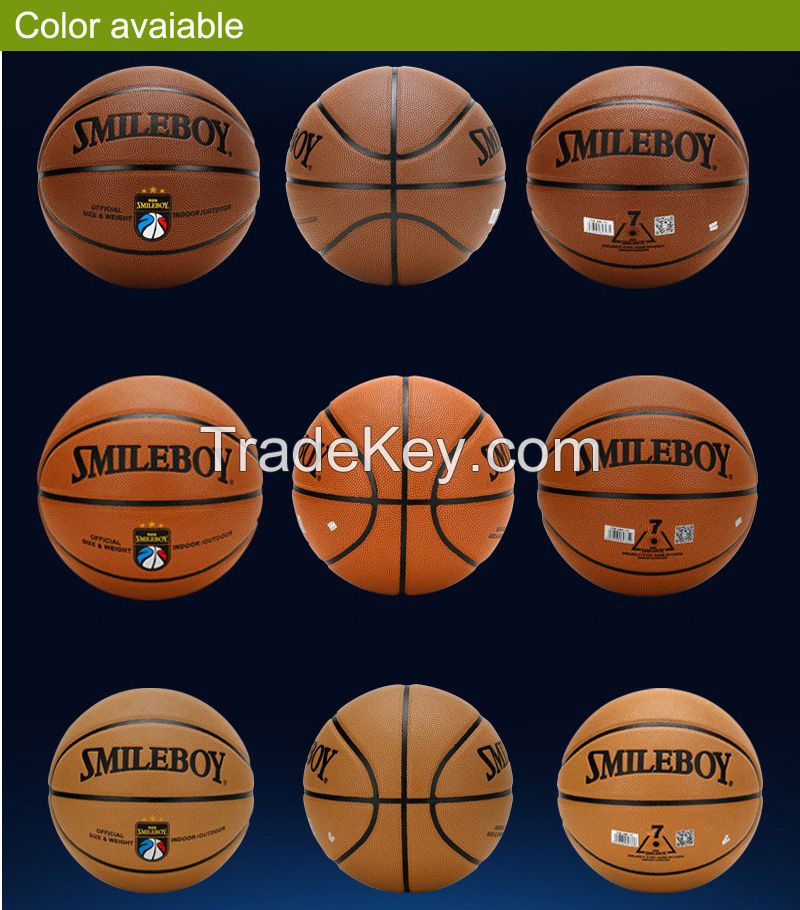 Custom basketball with microfiber pu leather basket ball for sale