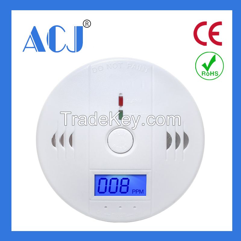 High quality CO detector with LCD display for home security