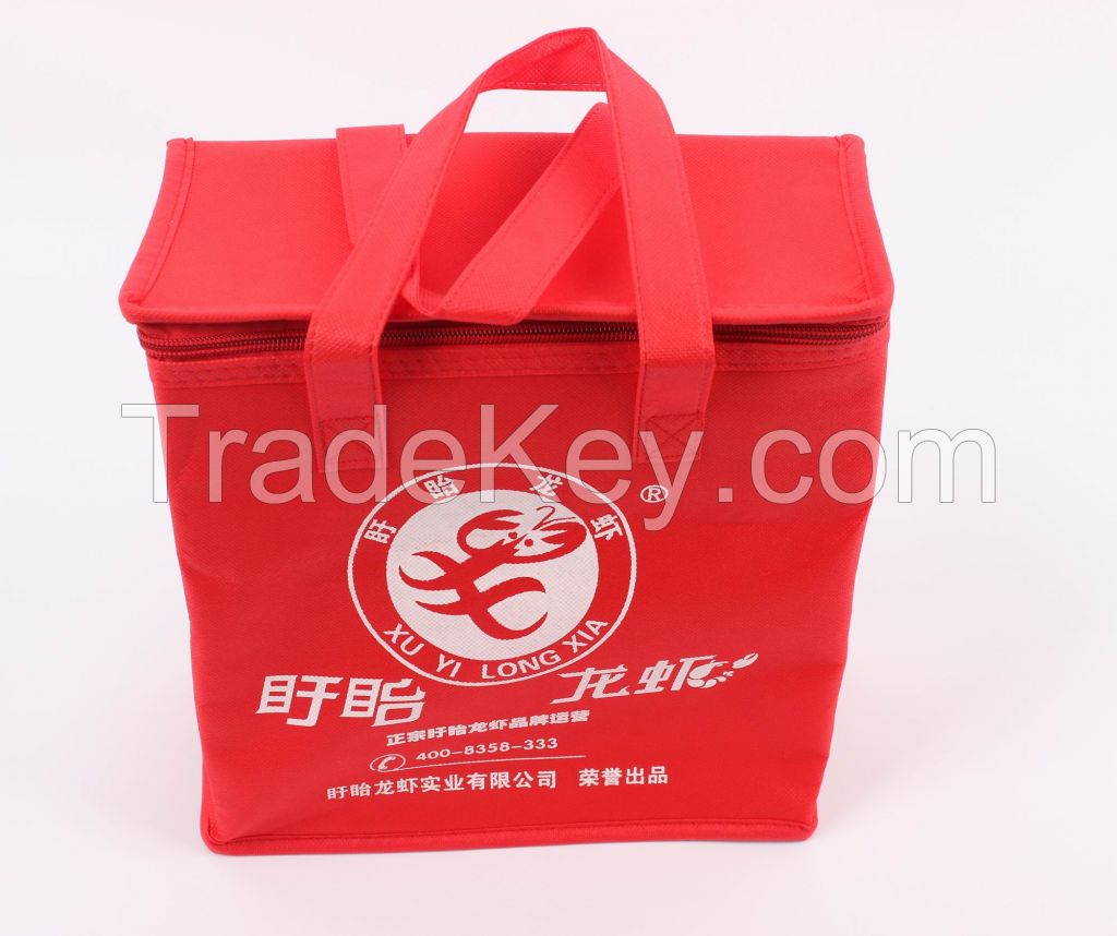 China laminated nice cheap traveling handle pp woven cooler bags