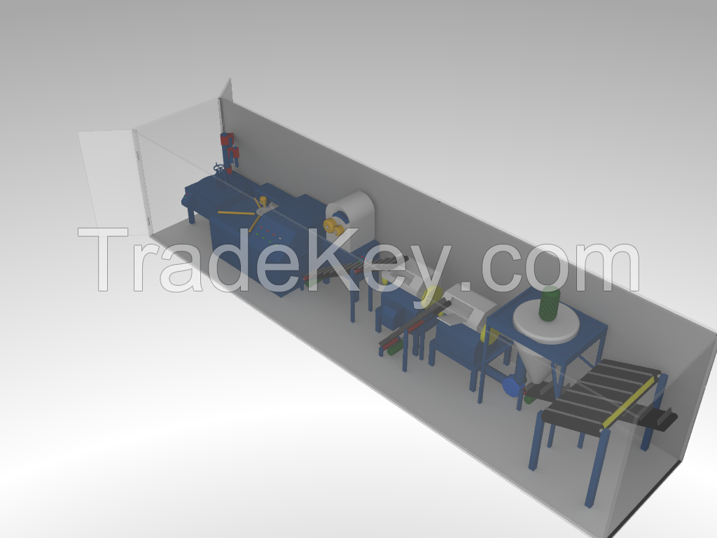 Rubber crumb production module