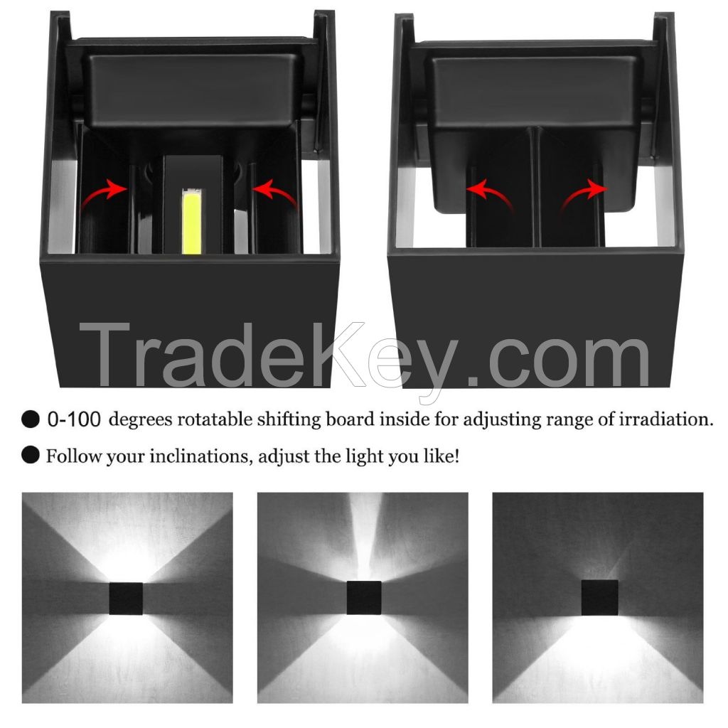 Up down lighting 2*3W aluminum cube outdoor led wall lights