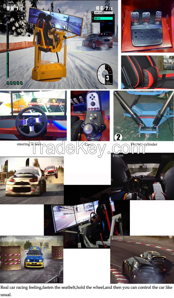 vr car racing games three screen 220v car simulator