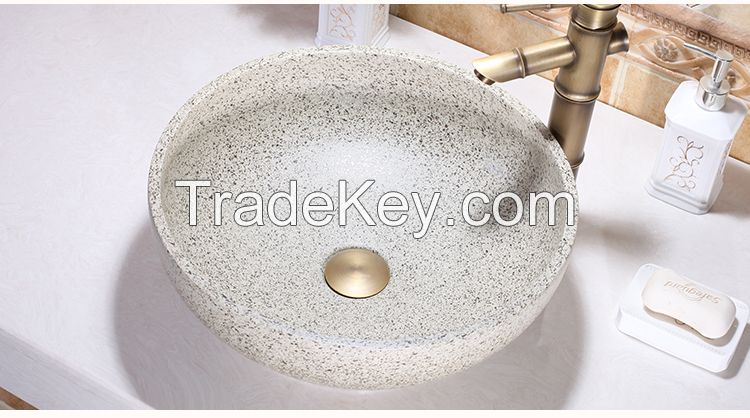 Jingdezhen Gucheng European Style Handmade High-end Classical Bathroom Round Ceramic Vessel Sink Art Basin